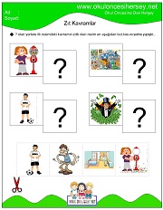 Zıt Kavramlar Kes Yapıştır Çalışmaları